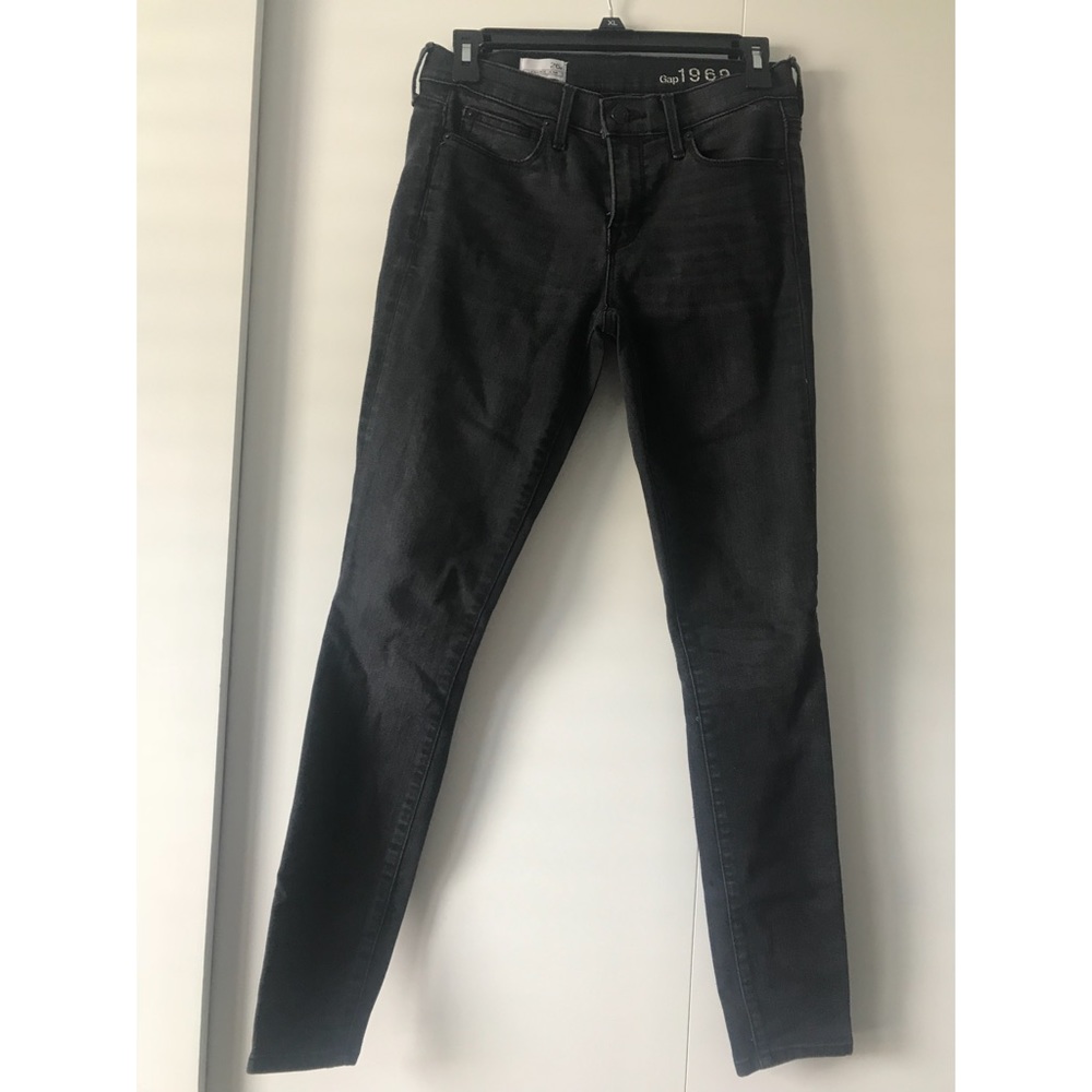 Gap black faded skinny jeans